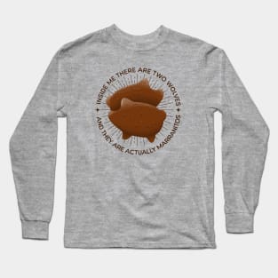 Two Wolves Marranitos Pan Dulce Funny Mexican Food Long Sleeve T-Shirt